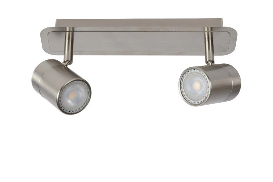 Lucide LENNERT - Plafondspot - LED Dimb. - GU10 - 2x5W 3000K - Mat chroom - uit